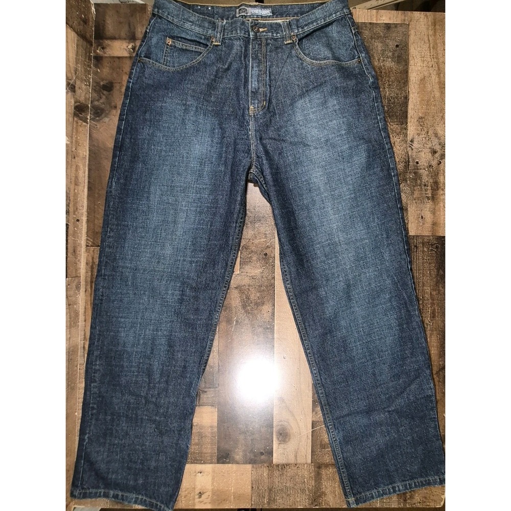 Vintage Anchor Blue Big Baggy Jeans Men 38x34 Blue Denim Y2K Skater Grunge 2000s